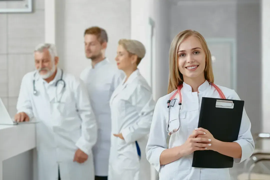 Medical team in a clinical setting